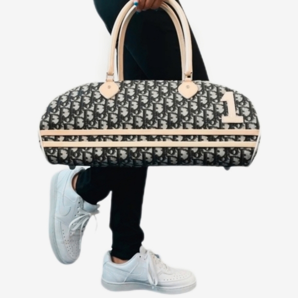 Auth Christian Dior Boston Bowling bag Diorissimo Girly Chic#1 Trotter Bag - Picture 4 of 17